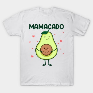 Mamacado Baby Announcement Pregnancy Reveal Avocado Gift Women Mother day T-Shirt